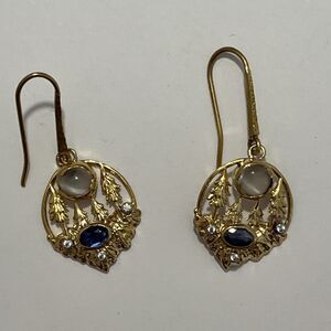 Moonstone tree Gold Over sterling silver earrings